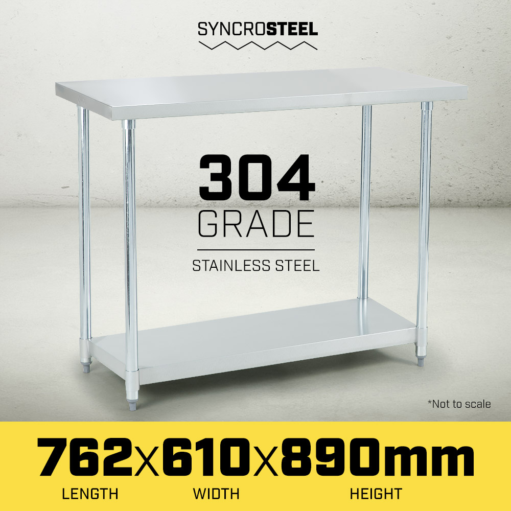 304 Stainless Steel Prep Kitchen Work Bench 762 x 610mm 304 Stainless Steel Prep Kitchen Work Bench 762 x 610mm