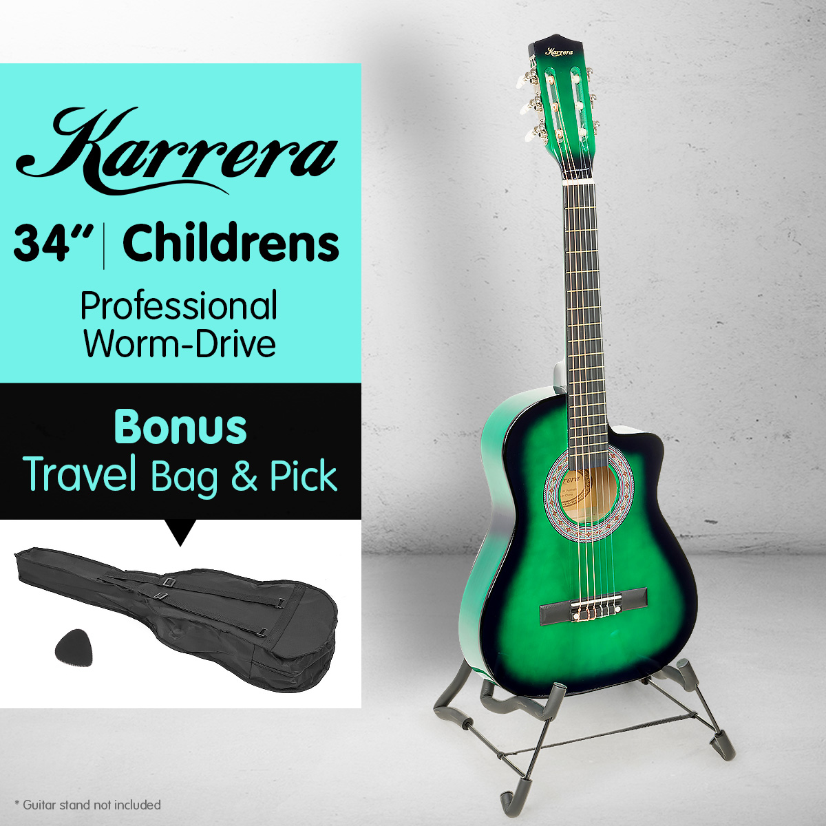 New Karrera Childrens Acoustic Cutaway Wooden Guitar Ideal Kids Gift 1/2 Size - Picture 11 of 16