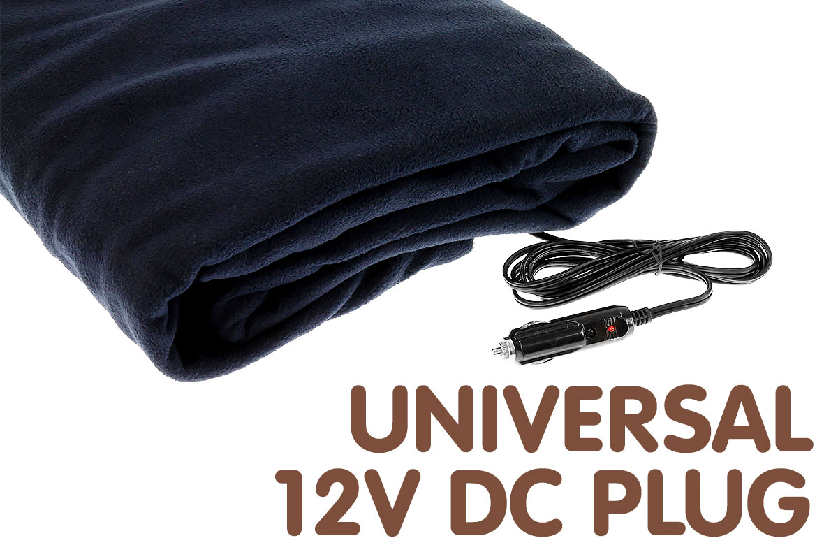 HEATED CAR BLANKET TRAVEL RUG SOFT CARAVAN FLEECE ELECTRIC THROW 12