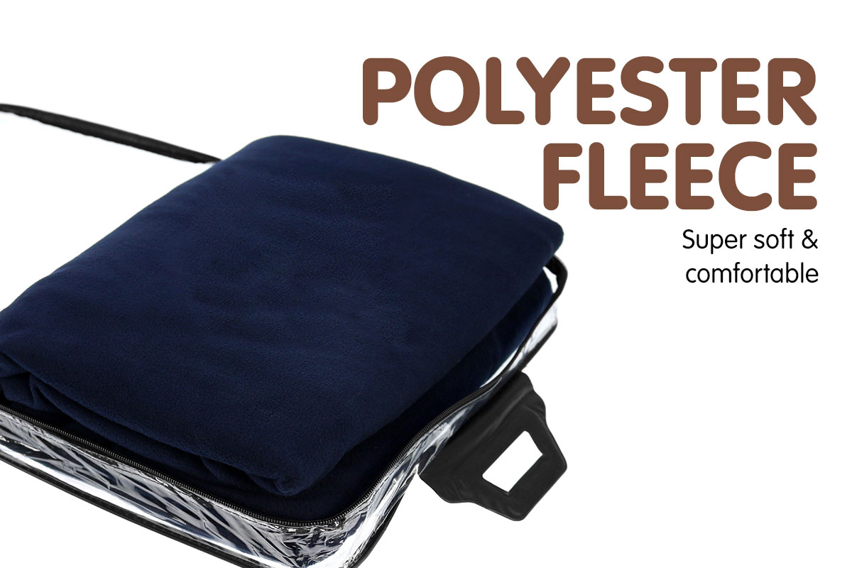 HEATED CAR BLANKET TRAVEL RUG SOFT CARAVAN FLEECE ELECTRIC THROW 12