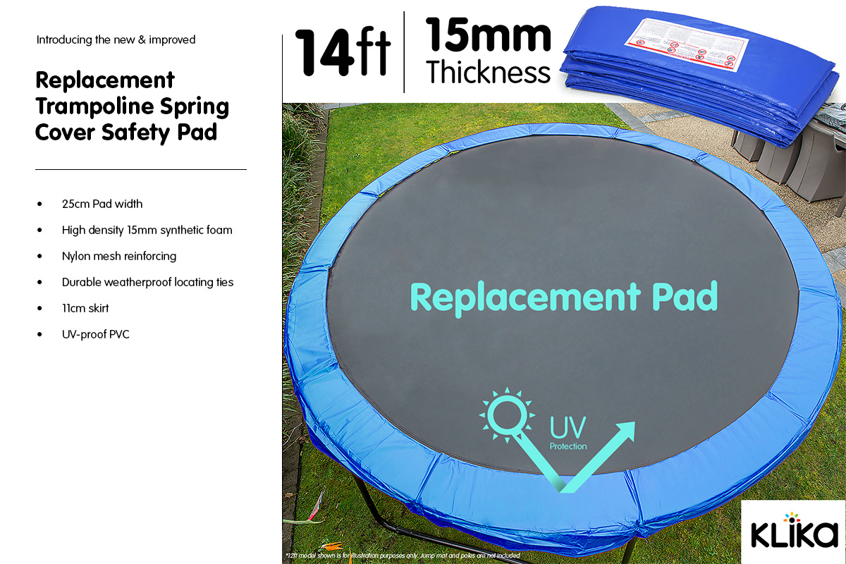 NEW REPLACEMENT TRAMPOLINE SAFETY SPRING PAD COVER 14ft eBay