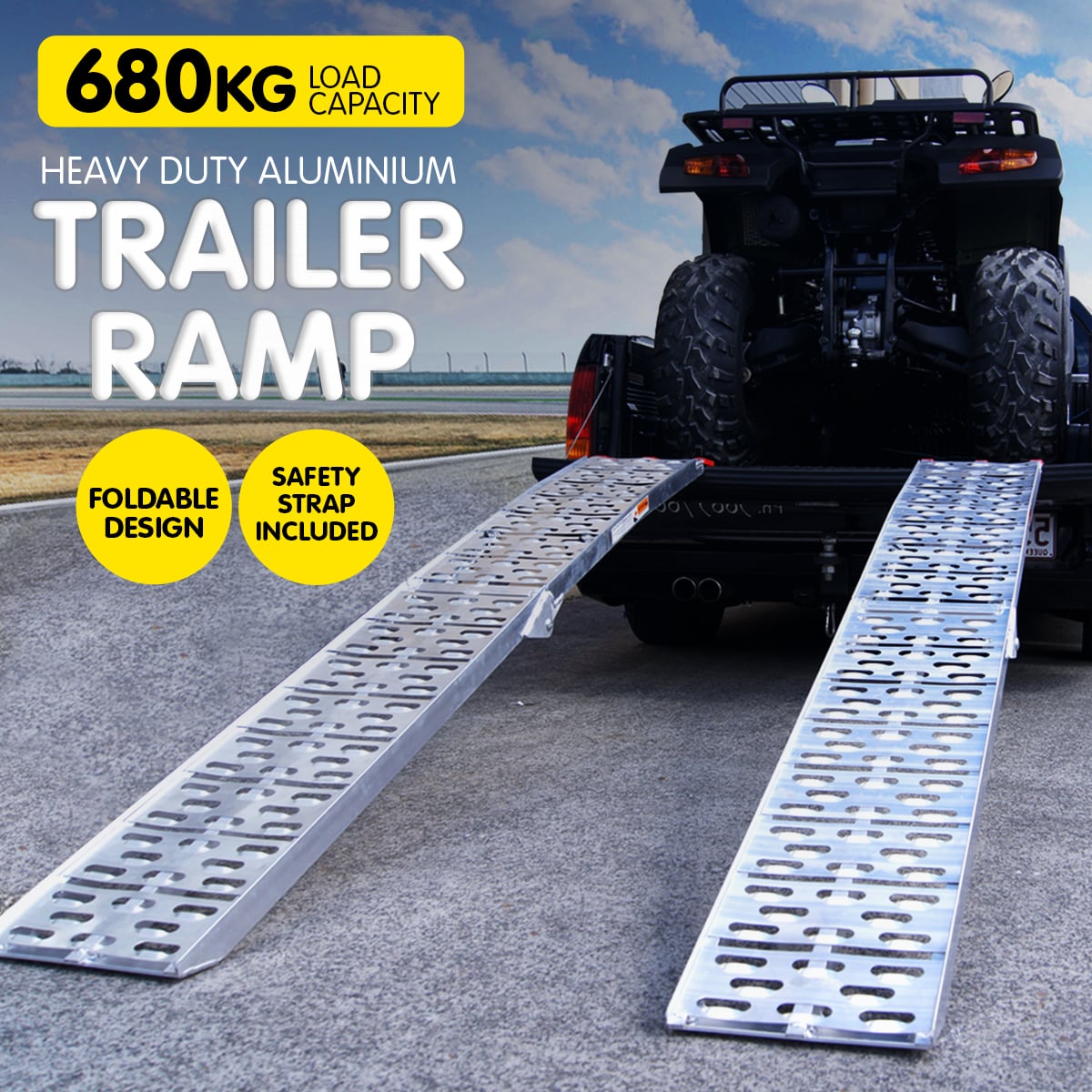 2x Aluminium Folding Loading Ramps ATV Motorbike with free delivery