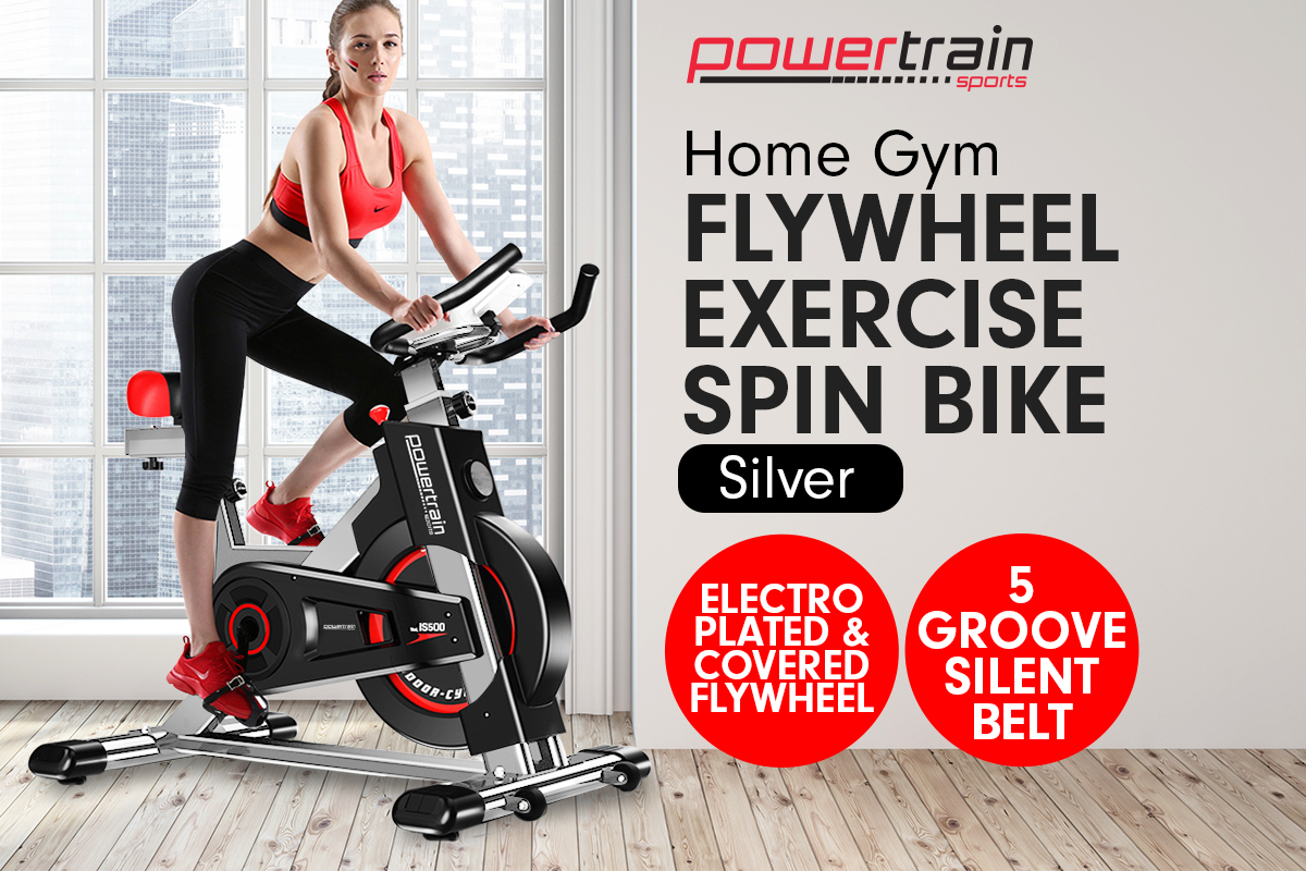 powertrain heavy flywheel exercise spin bike is500