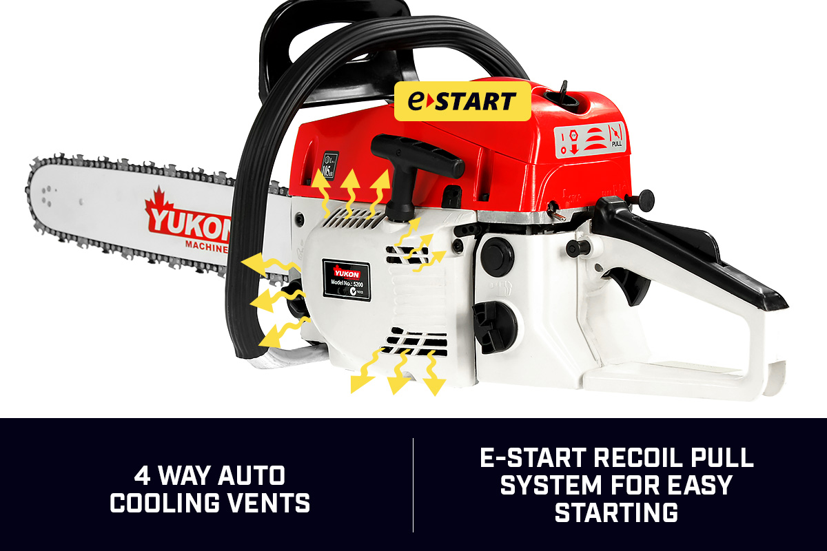 Chainsaw Yukon Petrol Tree Log Cutter 58cc with case