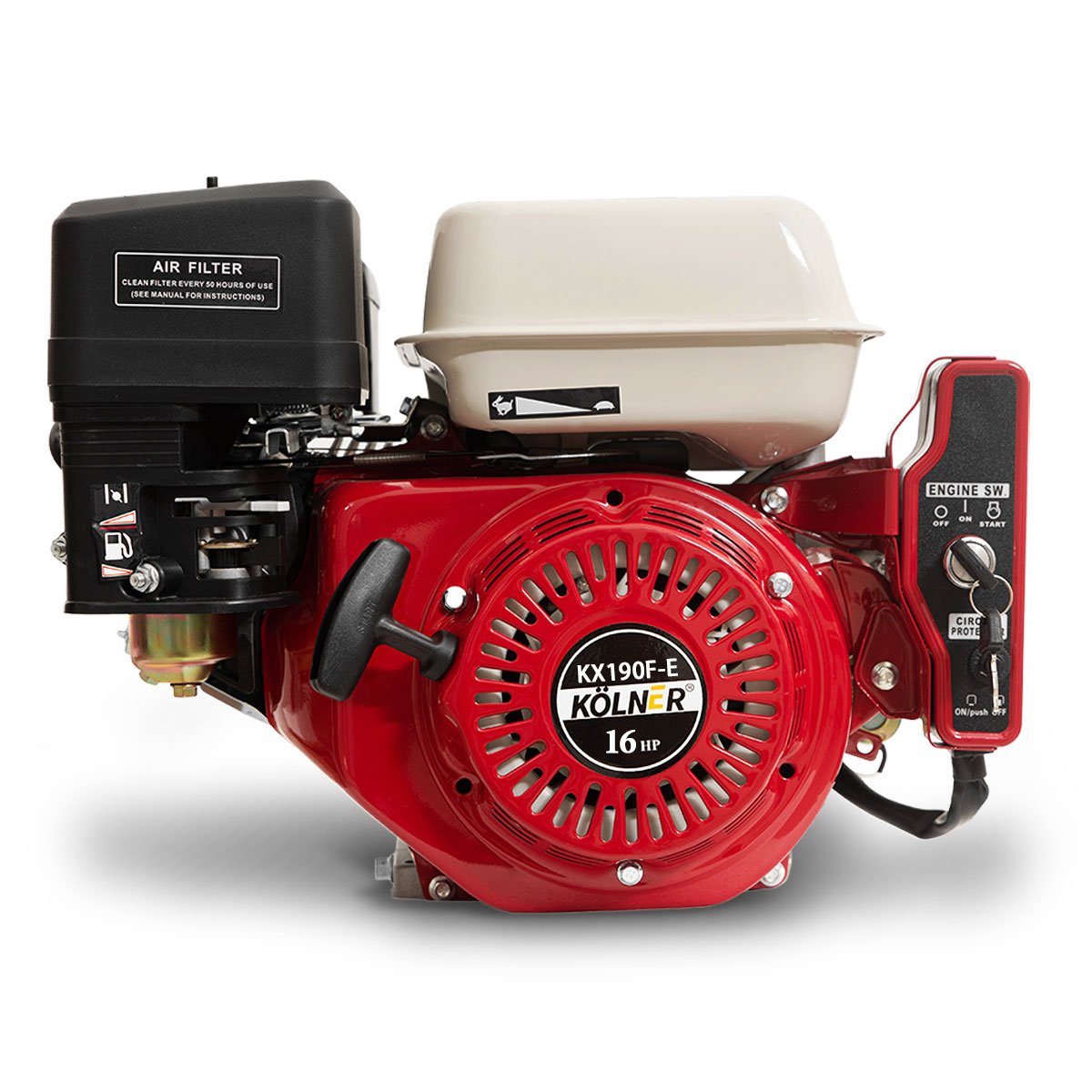 Kolner 16hp 25.4mm Horizontal Key Shaft Q Type Petrol Engine - Electric Start Kolner 16hp 25.4mm Horizontal Key Shaft Q Type Petrol Engine - Electric Start