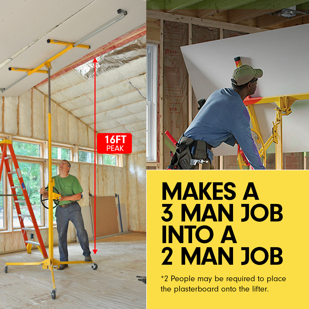 16ft Plaster Drywall Board Sheet Panel Hoist Lifter