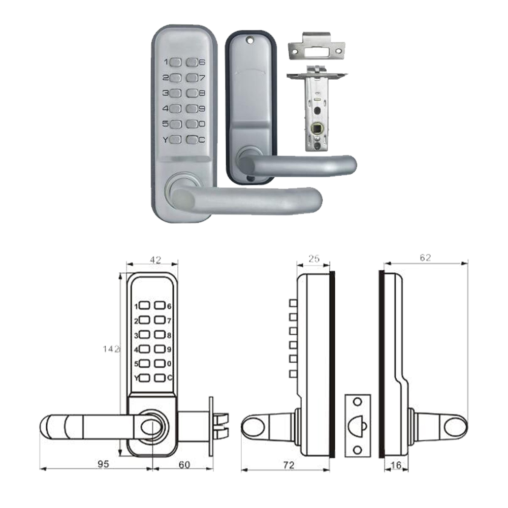 DIGITAL SECURITY DOOR LOCK PUSH BUTTON KEYLESS HANDLES LOCKS ENTRANCE ENTRY eBay