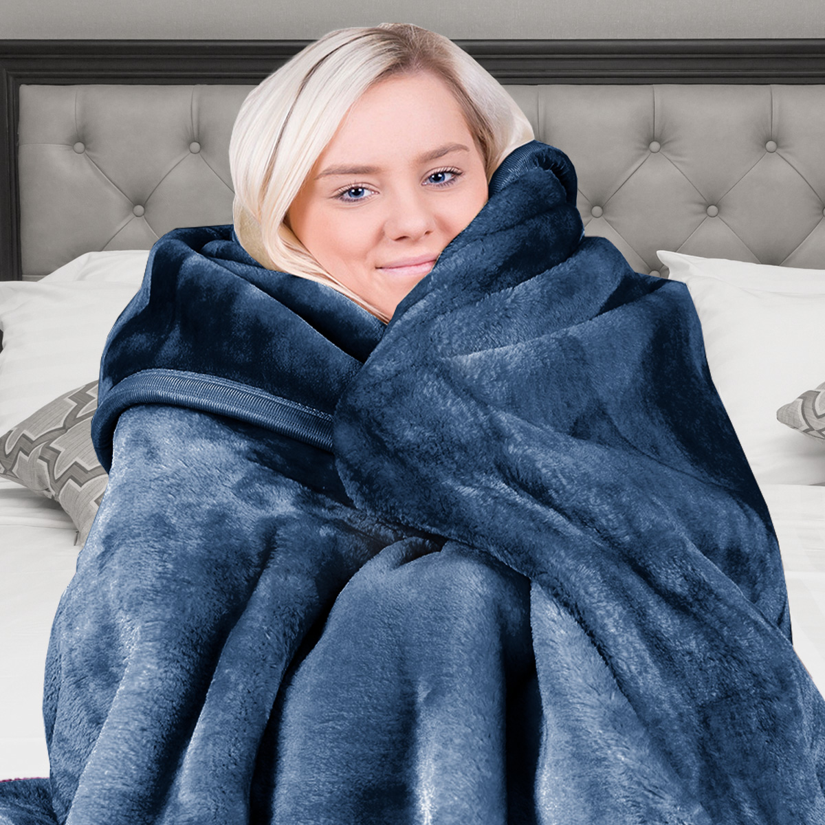 Laura Hill 220 X 240cm Mink Blanket Double Sided Queen Bed Faux Throw Rug 600GSM - Picture 16 of 16