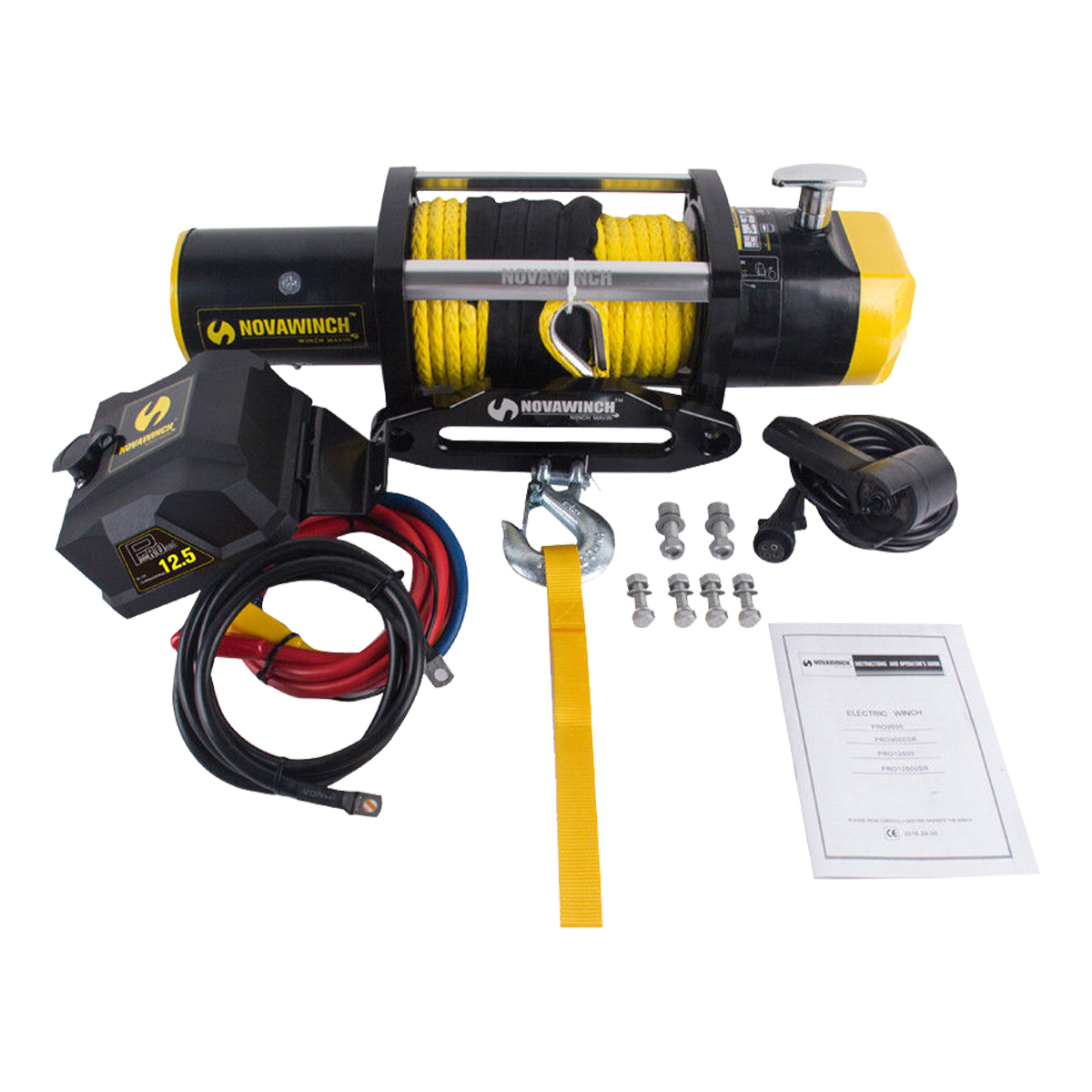 Novawinch Heavy duty 12500LBS 12V Electric Winch Synthetic Rope with