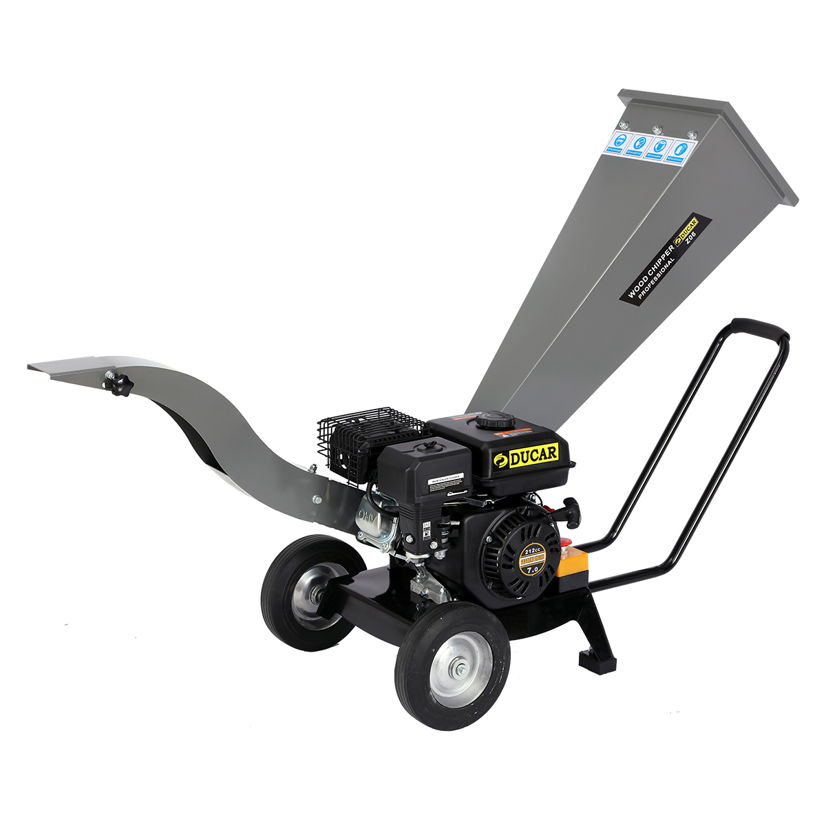 Ducar 7HP Wood Chipper Shredder Mulcher Grinder Petrol Silver Ducar 7HP Wood Chipper Shredder Mulcher Grinder Petrol Silver