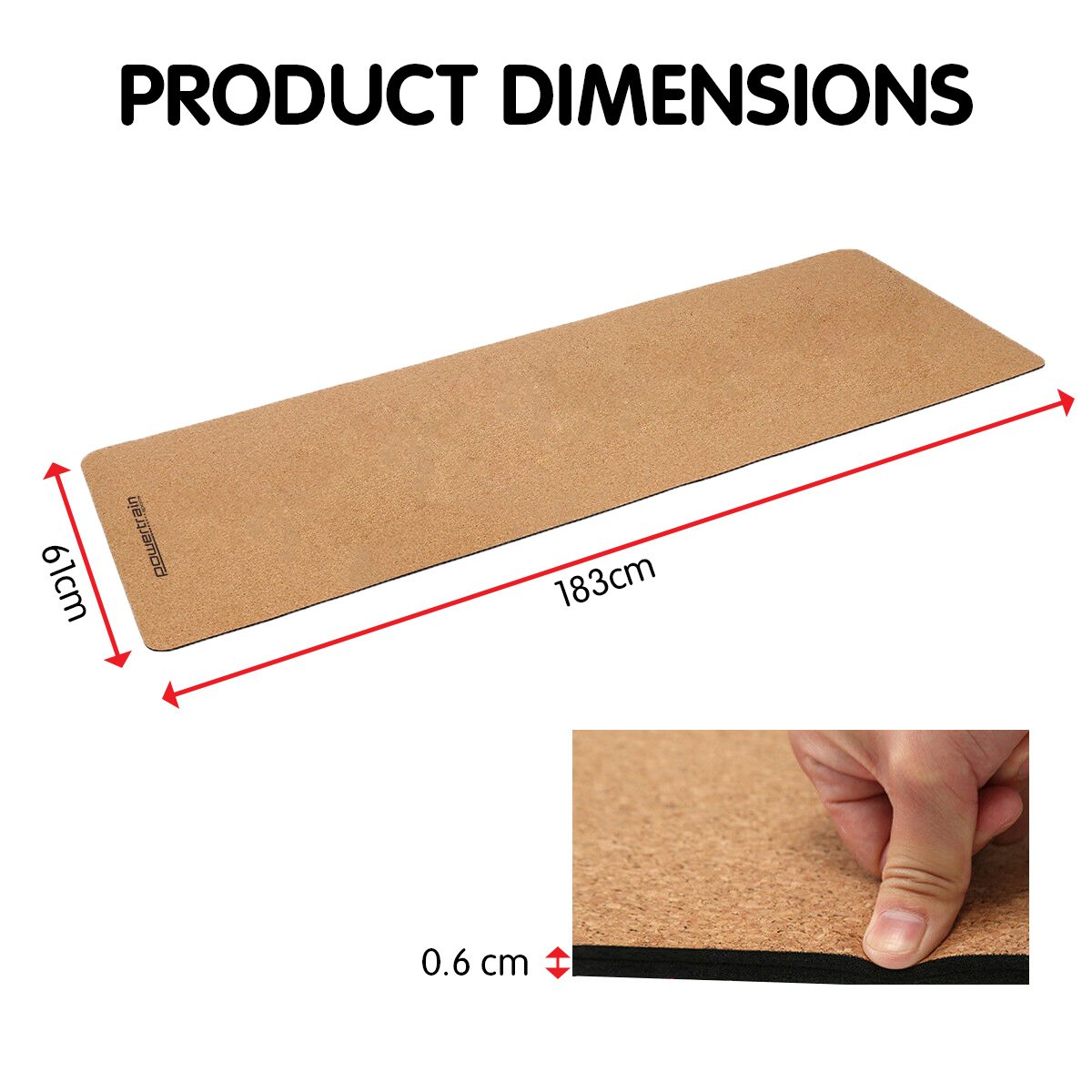 New Cork Yoga Exercise Mat Eco Friendly Home Gym Pilates Floor Fitness 6mm Thick - Picture 8 of 8