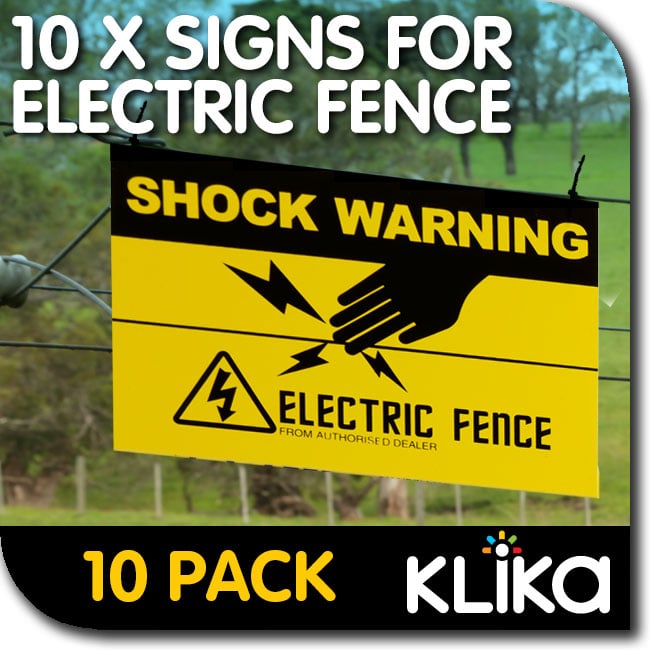 BULK PACK 10x ELECTRIC FENCE SAFETY WARNING SIGNS CAUTION FOR FARM