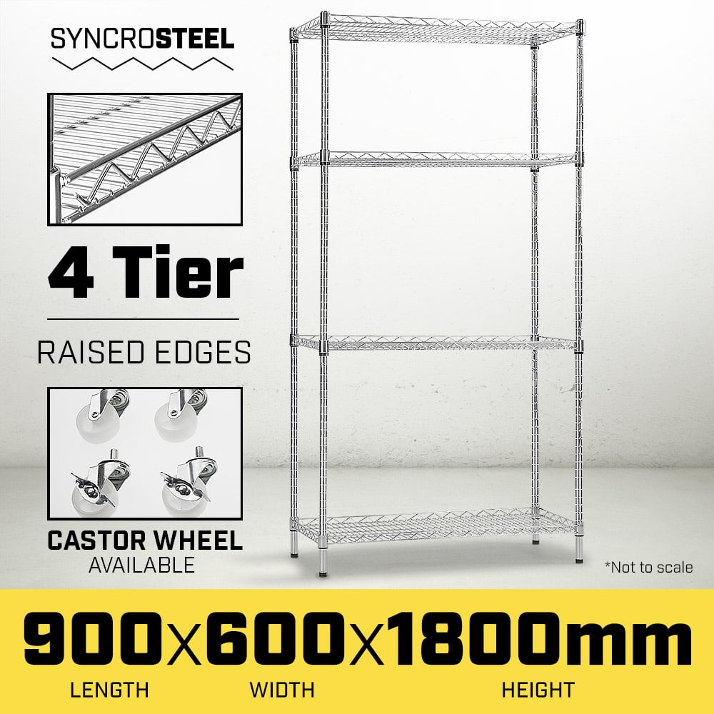 Syncrosteel Chrome Wire Shelving Storage Unit - 900 x 600mm - 1.8m high Syncrosteel Chrome Wire Shelving Storage Unit - 900 x 600mm - 1.8m high