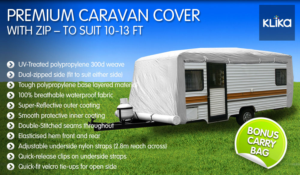 PREMIUM 10ft to 13ft CARAVAN COVER WITH SIDE ZIP CAMPERVAN 11ft 12ft eBay