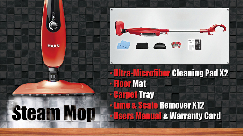 HAAN SLIM & LIGHT PRO STEAM MOP CLEANER FLOOR STEAMER CARPET HARDWOOD